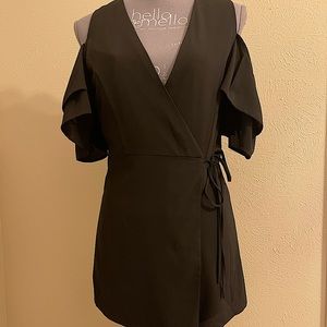 She and Sky Cold Shoulder V-neck Romper